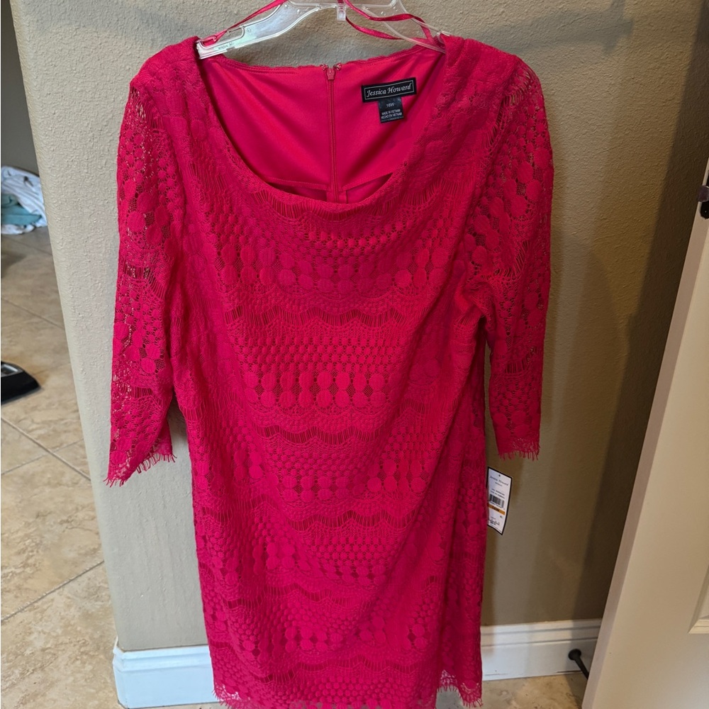 Jessica Howard Pink Lace Dress